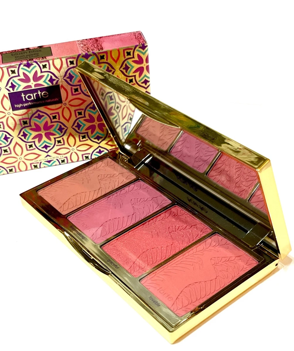 TARTE Blush Bliss 4 SHADE PALETTE Genuine Breathtaking Graceful Lovable NEW wBOX