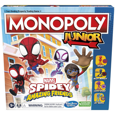 Hasbro Gaming Monopoly Junior: Marvel Spidey and His Amazing Friends Edition ...