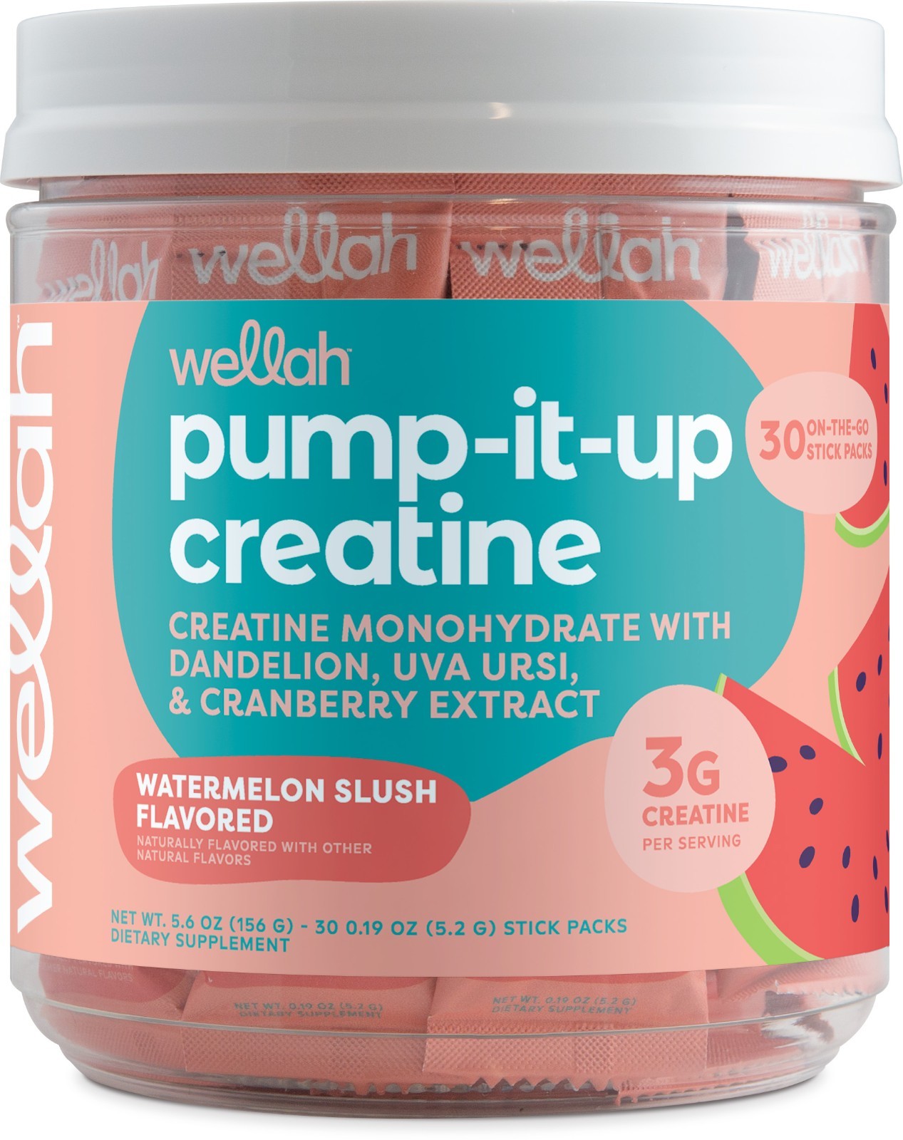 Wellah Pump-It-Up Creatine For Women (Watermelon Slush) 30 Stick Packs