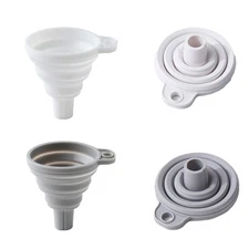 2 Pack Silicone Collapsible Funnel Flexible,Foldable,Kitchen Funnel for Water...
