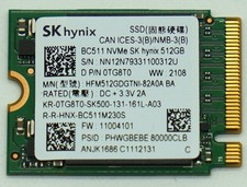 SK hynix BC511 512GB NVMe SSD M.2 2230 PCIe L...