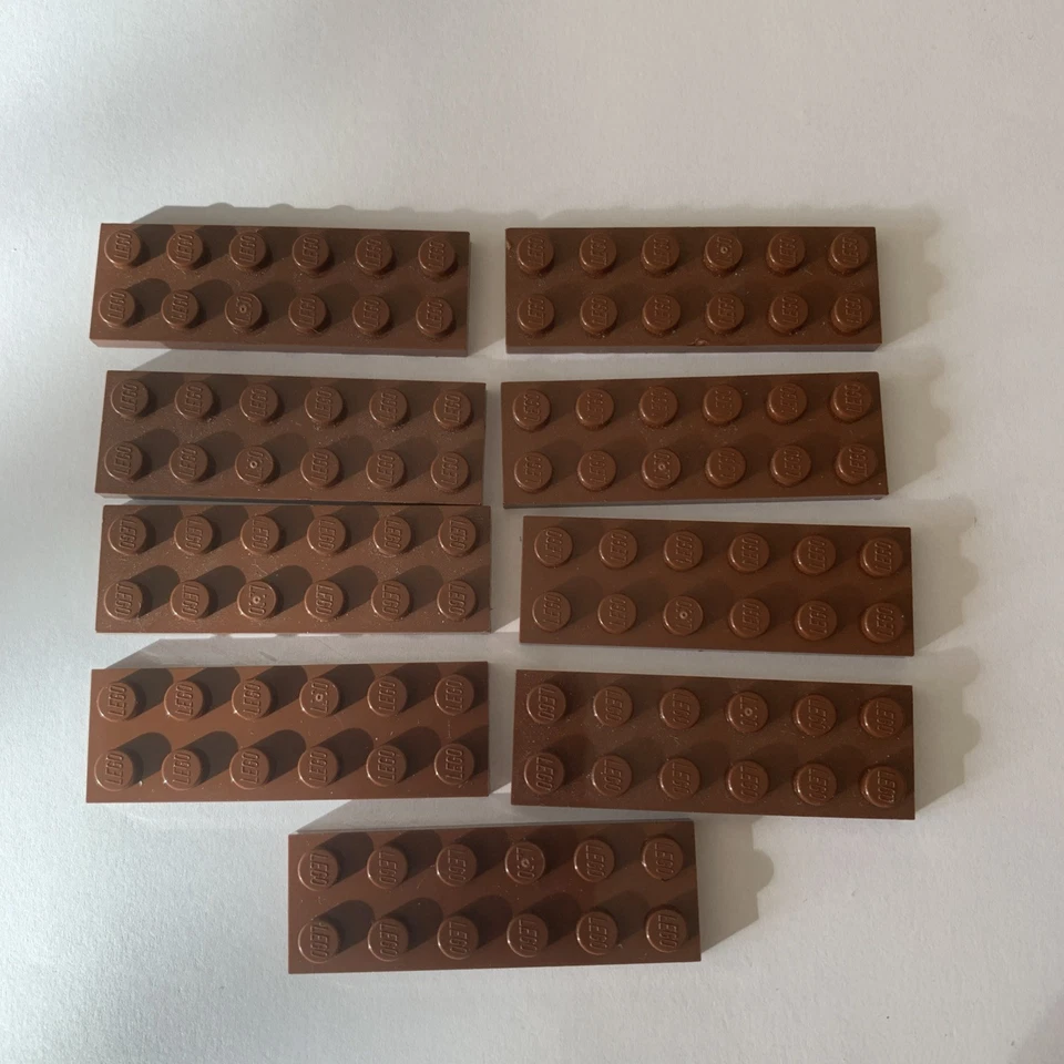 9 Plaques Lego 6x2, 3795 Marron - Photo 1/1