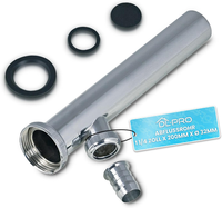 Tauchrohr 1 1/4 × Ø 32 Mm, 200 Mm, Verchromtes Metall, Mit GeräTeanschluss – Ers