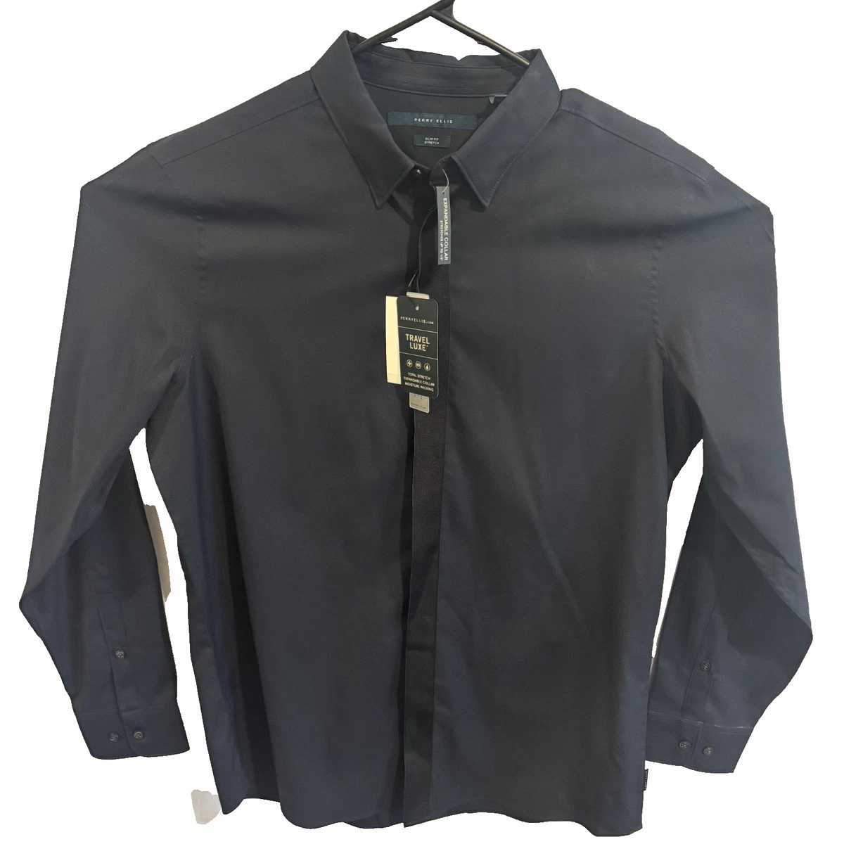 Perry Ellis Slim Solid Dress Shirts for Men for sale | eBay