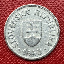 Slovakia 1943 Aluminum 50 Halierov. WWII Era. KM# 5a