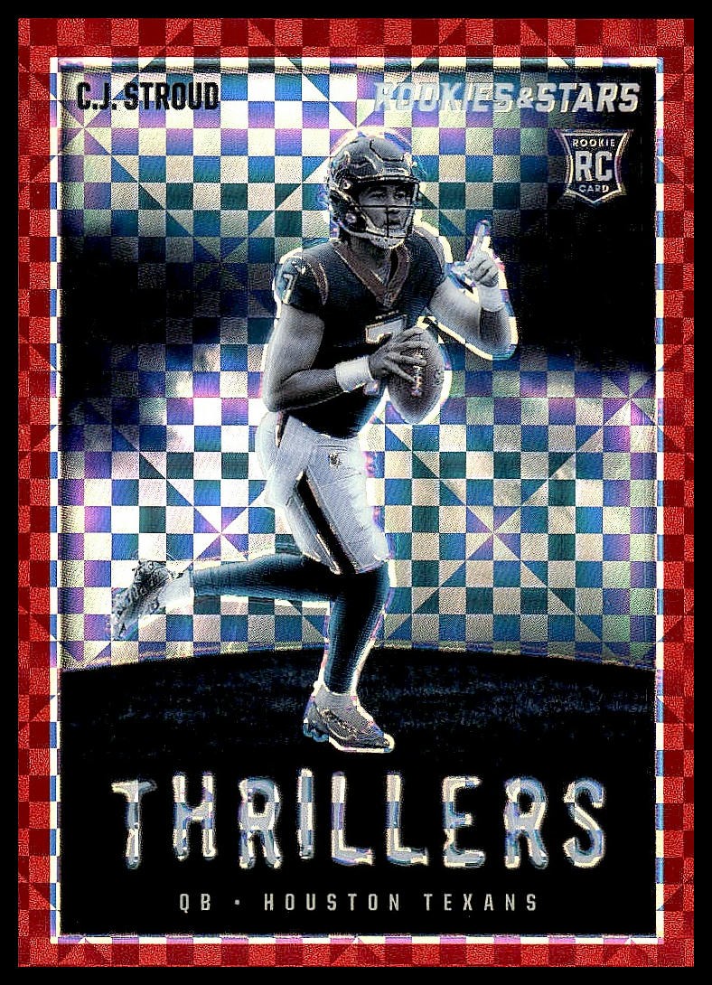 2023 Panini Rookies & Stars THRILLERS RED PLAID / C.J. Stroud ROOKIE