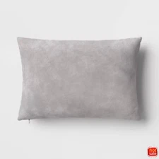 Oversize Washed Cotton Velvet Lumbar Throw Pillow Gray - Threshold