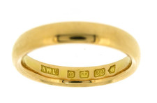 wedding ring size L 22ct gold 3.55mm court profile smooth band vintage 1937 5.5g