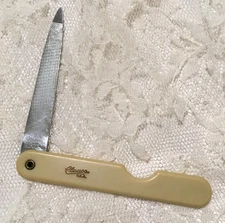 Vintage Celluloid Nail File Clauss USA 3.25 Purse Nail File Fold 3.25"