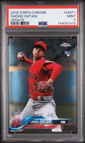 2018 TOPPS CHROME UPDATE #HMT1 SHOHEI OHTANI ROOKIE RC PSA 9