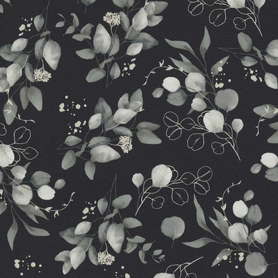 AS Creation Floral Schwarz Tapete Weiß Blätter Elegant Blumen Kleben Sie die Wand