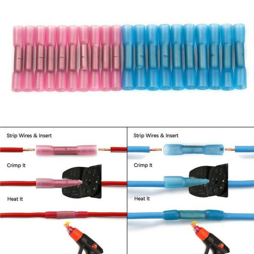 400/100X Heat Shrink Waterproof Wire Connectors Crimp Terminals Seal Butt Sleeve - Picture 2 of 24