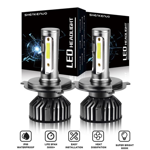 Shenkenuo 9003 H4 COB LED Headlight Bulb Conversion Kit Hi-Beam 6000K White of 2 - 第 1/10 張圖片