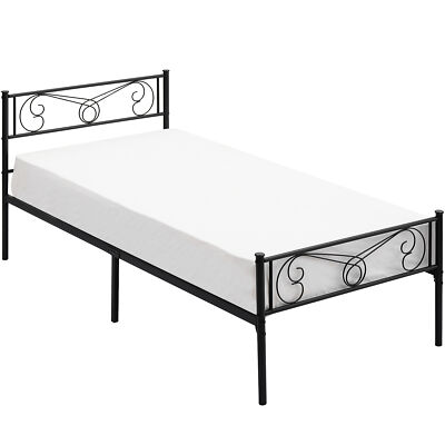 Bed Frame Platform With Headboard and Footboard Metal Bed Mattress Foundation