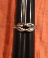 Small Silver Tone Metal Infinity Knot Ring 6.75 Jewelry Statement Costume