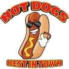SignMission 24 in. Hot Dogs All Beef Concession Decal Sign - Cart Trailer Sta.
