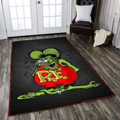 Hot Rod Doormat Rat Fink Mat Hot Rod Muscle Car Non-slip Dustproof Decor