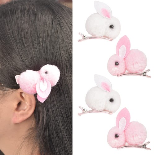 Cute Plush Bunny Hair Clips and Barrettes for Girls - Easter and Little Girls...