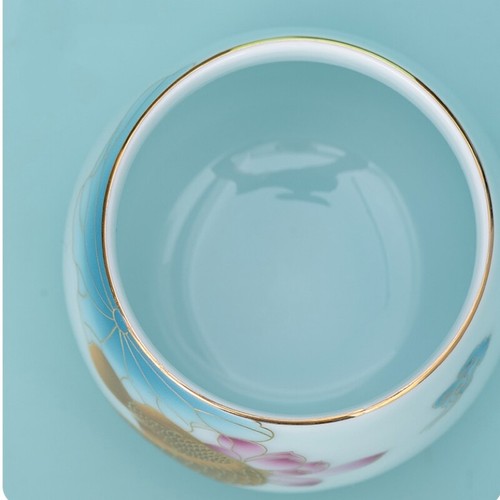 One Pair Tea Cup Porcelain Double Cup Chinese Handmade Celadon Master Cup 150ml - Picture 10 of 11