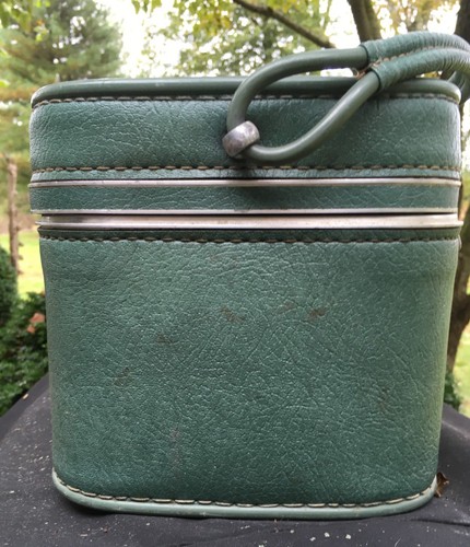Vintage SKYWAY Train Case Cosmetic CarryOn Luggage Suitcase Travel Bag Green MCM - Picture 5 of 12