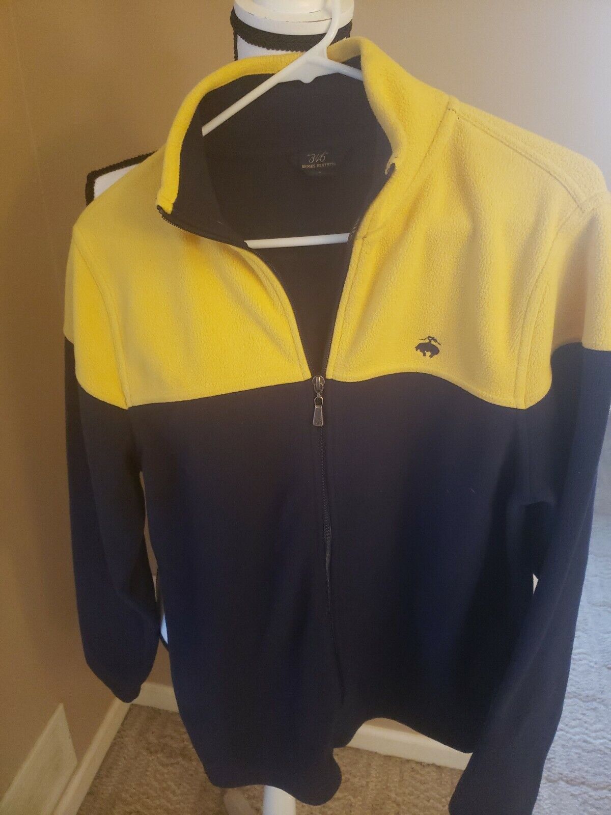 346 Brooks Brothers Fleece Full Zip Jacket Yellow… - image 1