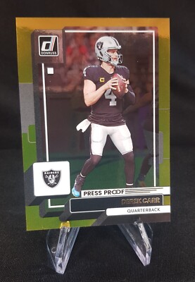 Panini 2022 Donruss - Derek Carr - Press Proof Gold - Las Vegas Raiders /50