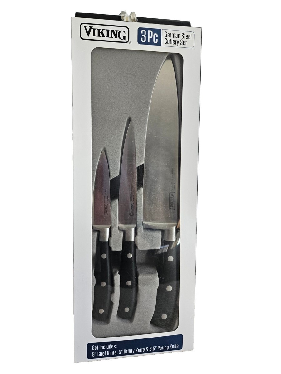 kr835　完成フライセット NEW! Viking 3 Pc German Steel Cutlery Set 8