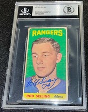 ROD SEILING SIGNED 1964-65 TOPPS #67 NEW YORK RANGERS CARD BECKETTAUTO GRADE 10