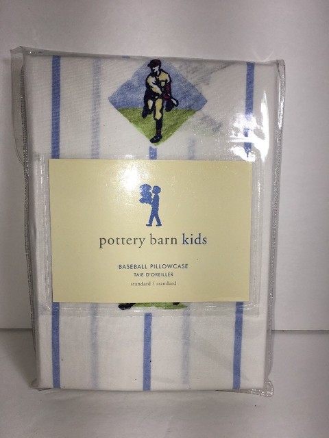 Pottery Barn Kids Baseball Pillow Case Standard 100% Cotton | eBay