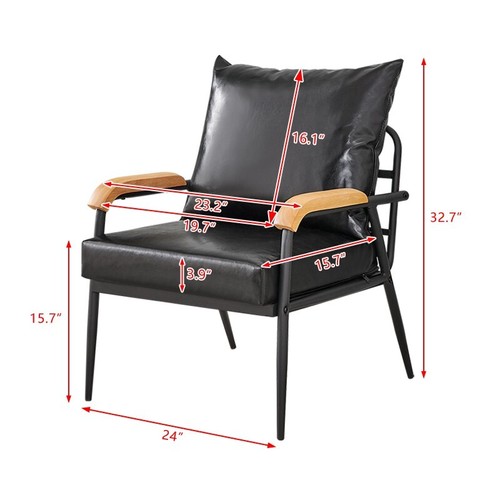 Single Faux Leather Sofa Armchair Living Room Metal Leg Modern Multicolor Office - Picture 3 of 52