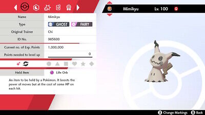 Mimikyu • Competitive • 6IVs • Level 100 • Online Battle-Ready