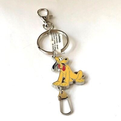 Disney Pluto Dog Fab 5 Zipper Pull Keychain Purse Charm Keyring Disneyana Walt 