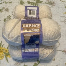 Bernat Yarn Softee Chunky #39008 NATURAL 3.5oz Crochet Knitting 2PK No Dye Lot