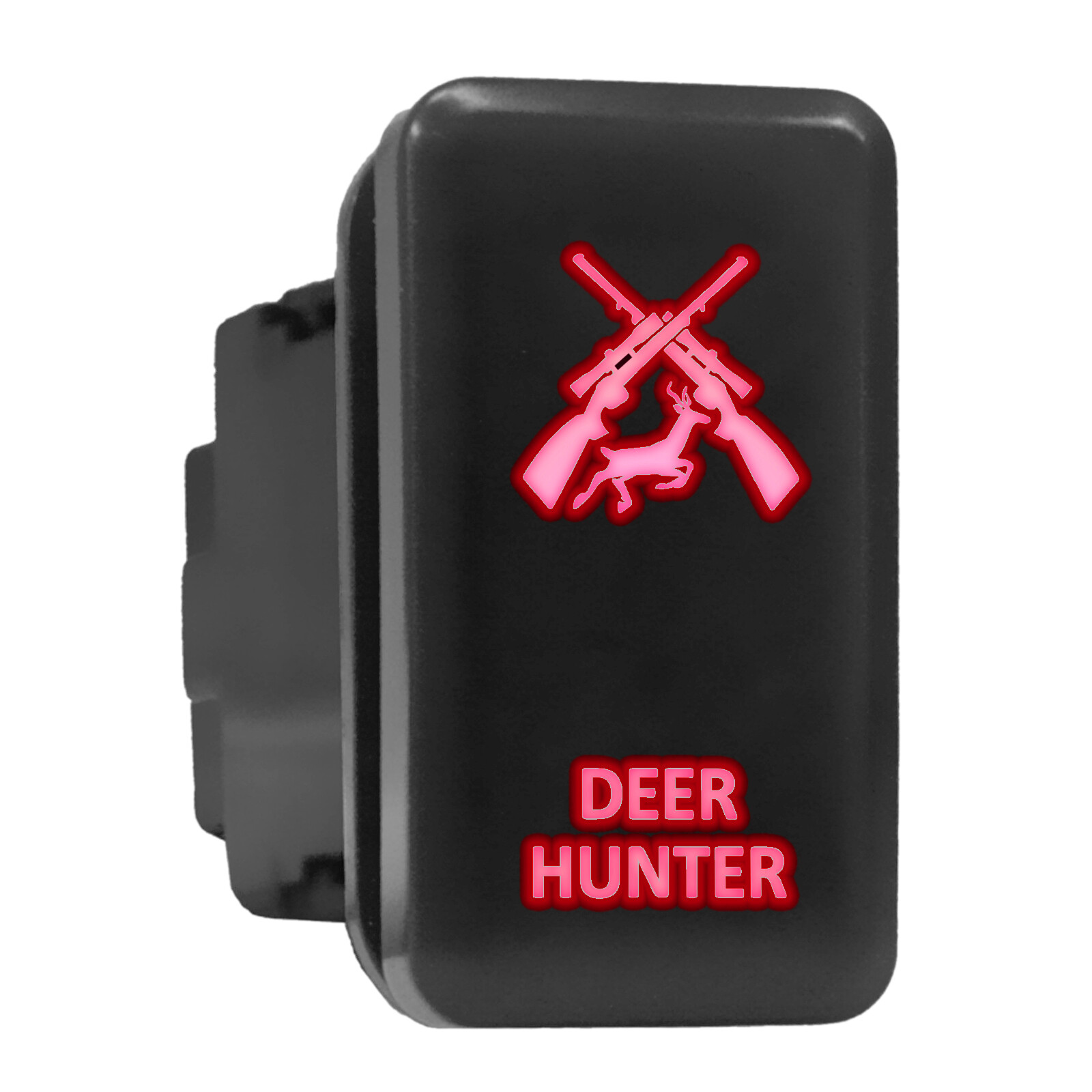 Red Backlit Deer Hunter Push Switch 1.54x0.83in for Toyota Models