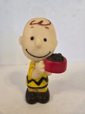 Vintage 1966 Charlie Brown Holding A Blow of Dog Food Rubber Squeak Toy