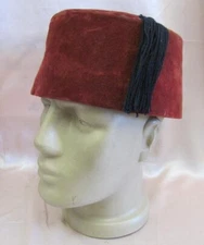 ANTIQUE TURKISH MUSLIM ISLAMIC OTTOMAN VELVET FEZ HAT