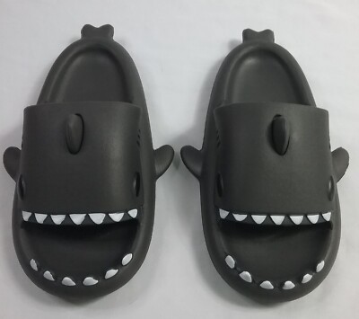 NEW, Adult CRAYON FRIENDS Late Time Black Shark Slides (US 5, EU 36-37)