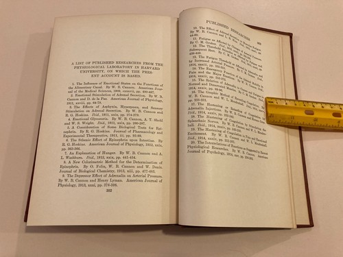 1915 1st Edition Walter B. Cannon BODILY CHANGES IN PAIN, HUNGER, FEAR AND RAGE - Picture 16 of 22