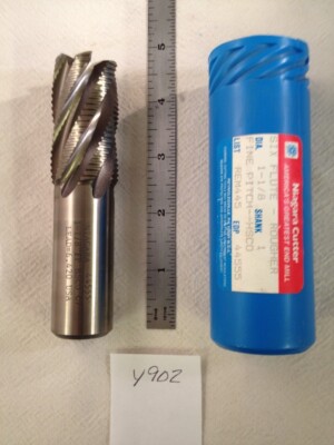 1 NEW NIAGARA 1-1/8'' ROUGHING ENDMILL HSCO. 6 FL. 2'' LOC. 4-1/2'' OAL. USA (Y902)
