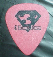 THREE DOORS DOWN Logo Chris Henderson Signature Tour Red GUITAR PICK Kryptonite