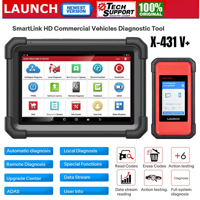Launch X431 V+ SmartLink HD 12V &24V Heavy Duty Truck LKW Diagnosegerät Scanner