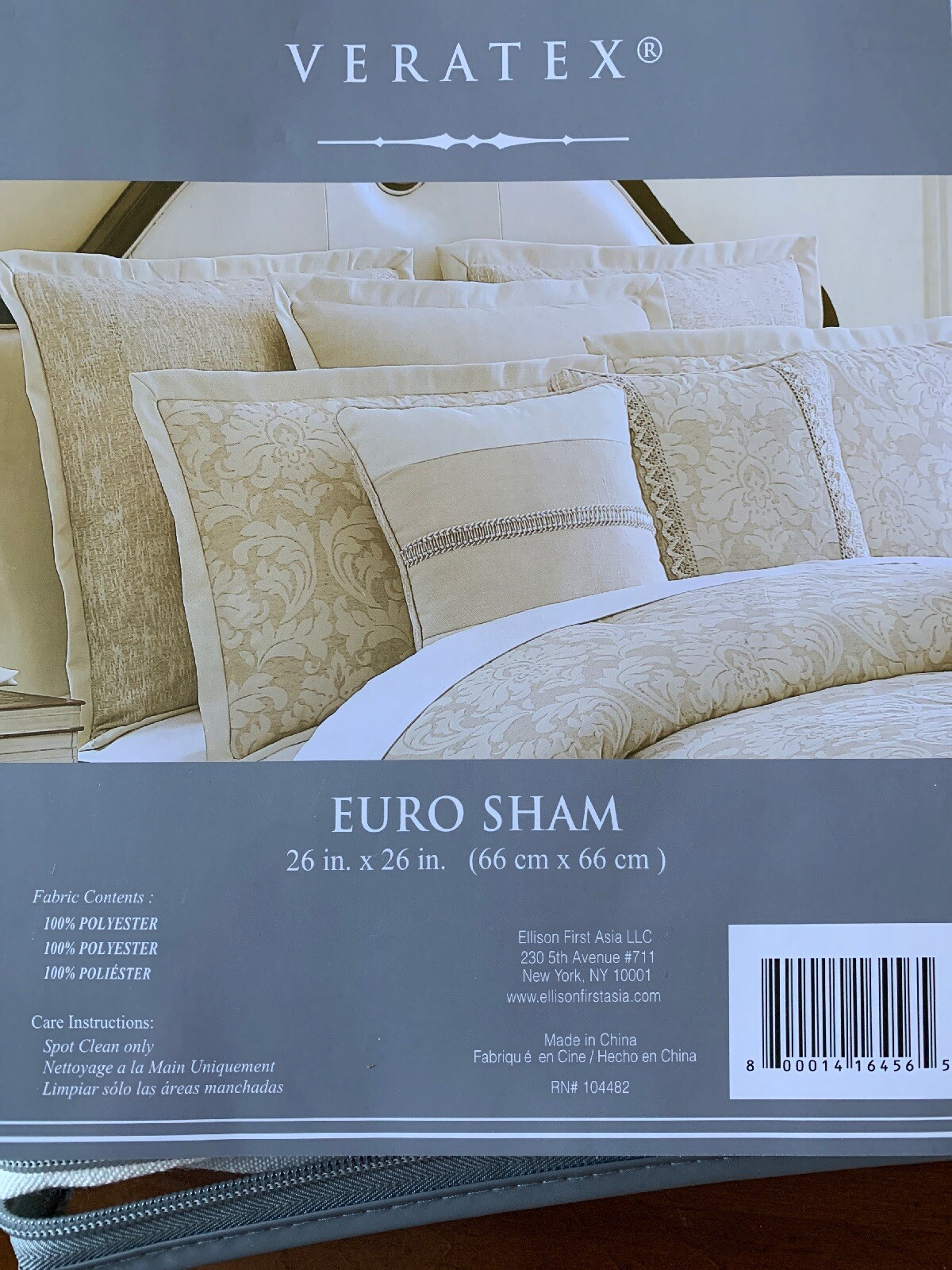 Veratex Set Of 2 Euro Shams Ivory Champagne 26" x 26" NEW eBay