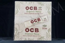 FULL BOX (24 packs) AUTHENTIC OCB ORGANIC HEMP SLIM KING SIZE PAPERS UNBLEACHED