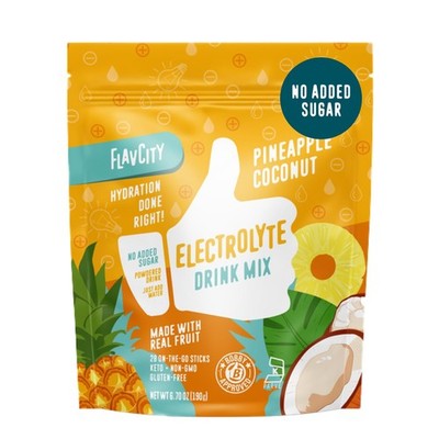 FlavCity Pineapple Coconut Electrolytes Powder Packets - 28 Hydration Packets...