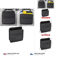 Mandark PU Leather Car Seat Back Organizer, Black