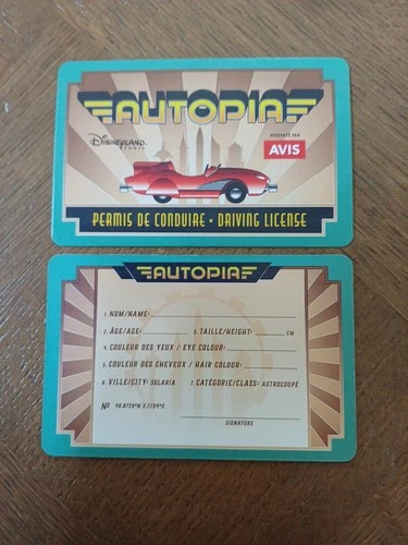Disney Disneyland Paris Pass Driving Permit Attraction AUTOPIA AVIS 2025 VF