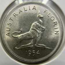 1954 Royal Visit Florin Coin - Choice Uncirculated Lustre - Elizabeth II Silver