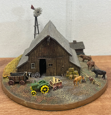 #ad Danbury Mint Prairie Barn John Deer Farm Display $24.99