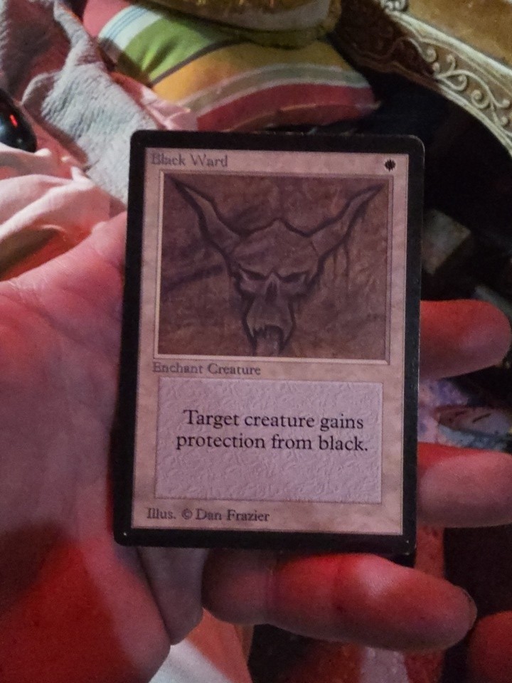 Magic the Gathering MTG Beta Black Ward NM  (Beta Bob)