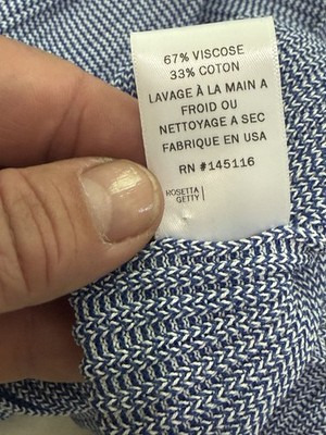 ROSETTA  GETTY  SIZE LARGE MAXI DRESS blue White Made In USA